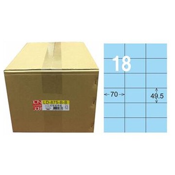 【龍德】A4三用電腦標籤 49.5x70mm 淺藍色1000入 / 箱 LD-875-B-B【APP滿額下單10%點數(單一帳號最高5000點)】1/31止