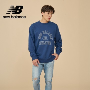 【New Balance】刷毛長袖上衣_男性_藍色_MT43507NNY