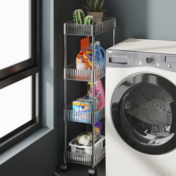 洗衣機置物架落地衛生間側縫隙洗衣液收納廁所浴室夾縫陽臺收納架