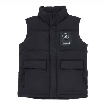 KANGOL 男女 立領鋪棉背心 深灰 6455148110