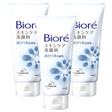 Biore 蜜妮 台灣公司貨 透白勻亮洗面乳  100g  3件
