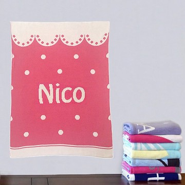 客製化姓名毯子/ Scallop Dot 60x80cm