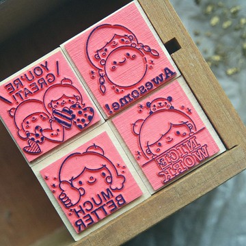 手柄教師印章 / 英語 / 萌萌女孩 (四款可選)