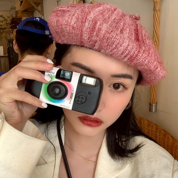 ins網紅同款日系兔毛貝雷帽子女秋冬百搭紅色港風南瓜帽畫家帽潮1入