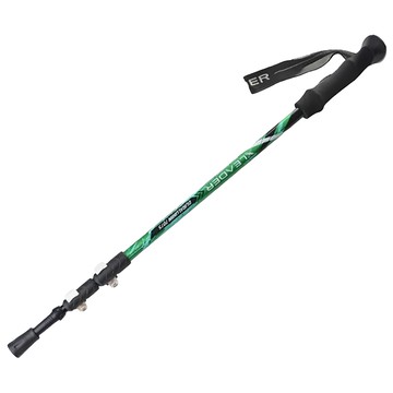 LEADER X Hiking 輕量登山杖 7075鋁合金 三節伸縮 230g  64~135cm  自然綠  1支