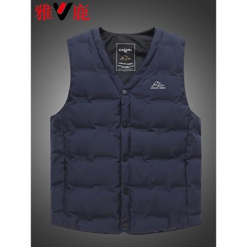 雅鹿羽絨馬甲男秋冬2025新款保暖背心中老年爸爸輕薄坎肩馬夾內穿