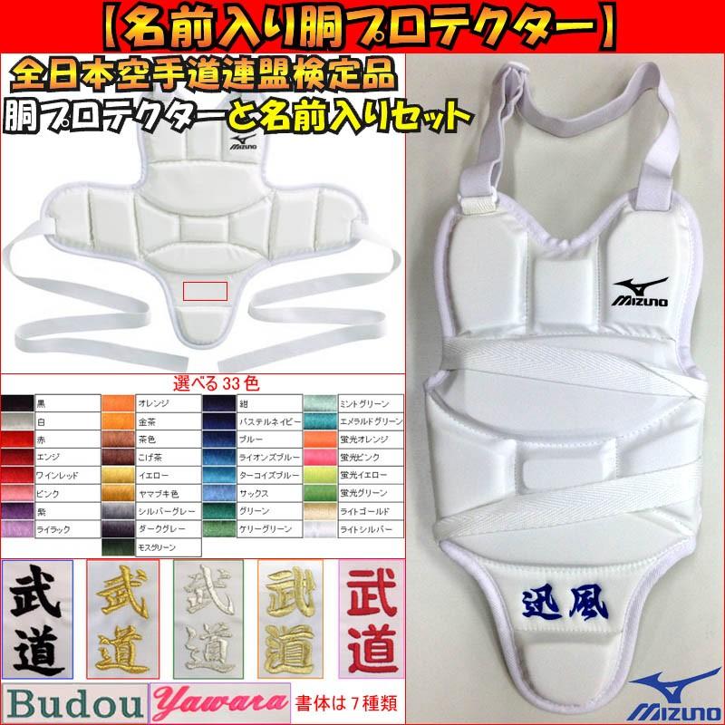 子供用空手防具、メンホーSサイズと胴プロテクターSSサイズ Mizuno