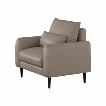 【IDEA】艾樂現代貓抓皮圓潤舒適單人沙發/皮沙發(2色任選)卡其