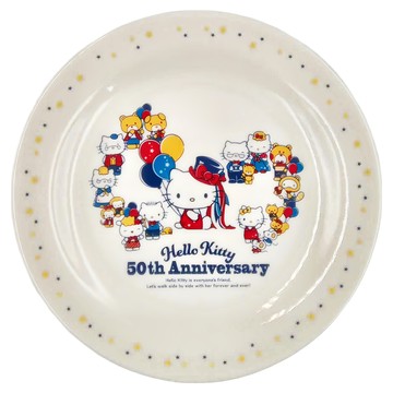 kanesho 金正陶器 Hello Kitty 50週年紀念 陶瓷盤 日本製  20 x 2cm  1個