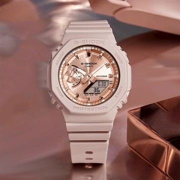 ［520我愛你］CASIO 卡西歐 G-SHOCK ITZY有娜配戴款 煙燻粉色 粉紅金八角手錶 女錶(GMA-S2100MD-4A)