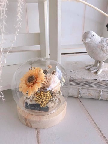 暖陽永生向日葵玻璃球花盅(小)