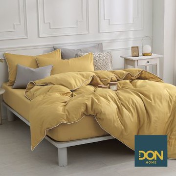 DON 加大300織長絨棉兩用被床包枕套組(時光漫旅)-暮垣黃