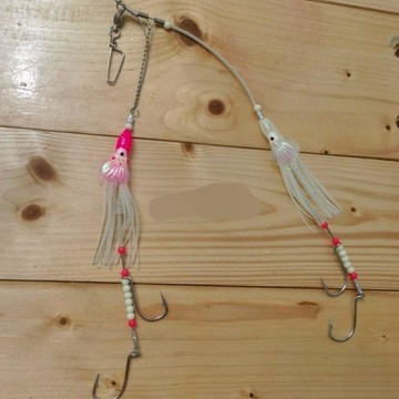 天平強夜光牙帶魚鉤釣組仕掛串鉤49股鋼絲白帶魚太刀魚鉤海釣船釣
