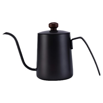 304不鏽鋼細口手沖咖啡壺 胡桃木質感木柄  600ml  1個  手沖壺