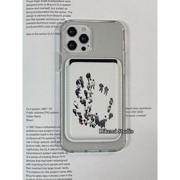 韓國ins小眾冷淡風一群人magsafe磁吸手機殼皮質卡包適用于iPhone16pro/15promax蘋果13/14手機保護套男女款