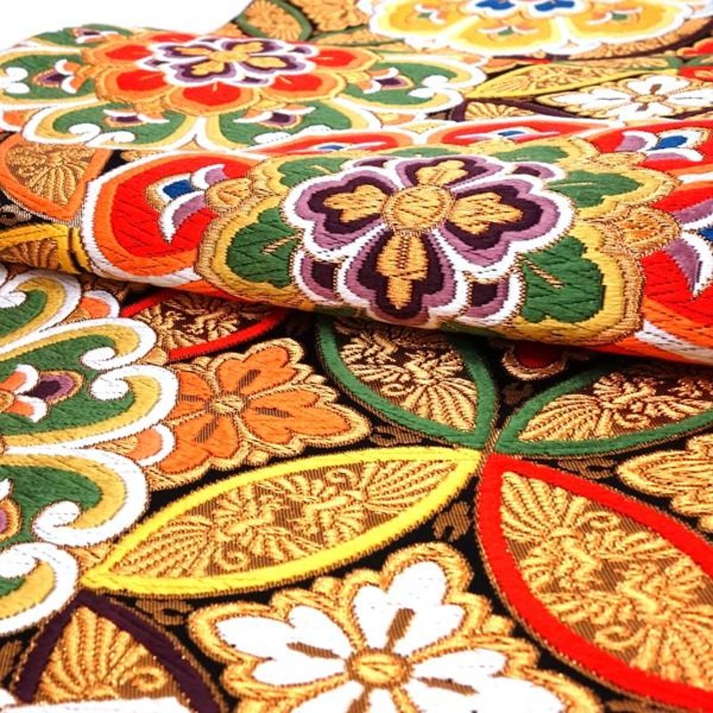 【礼装用 帯】 正絹 成人式 オレンジ&ゴールド 礼装用 帯】 正絹 成人式 オレンジ&ゴールド 袋帯】新品 帯 礼装 振袖