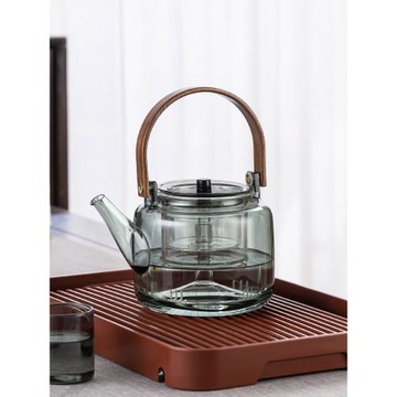 玻璃蒸煮茶壺煮茶器家用可加熱耐高溫泡茶壺電陶爐提梁玻璃燒水壺