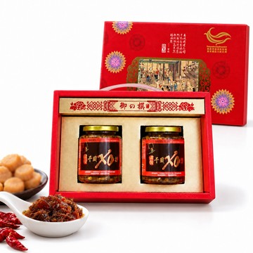 XO海鮮醬 【鼎順豐】頂級干貝XO醬手提禮盒A組(450克X2罐)