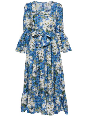 Batsheva - x Laura Ashley Waverly midi dress - women - Cotton - 4 - Blue
