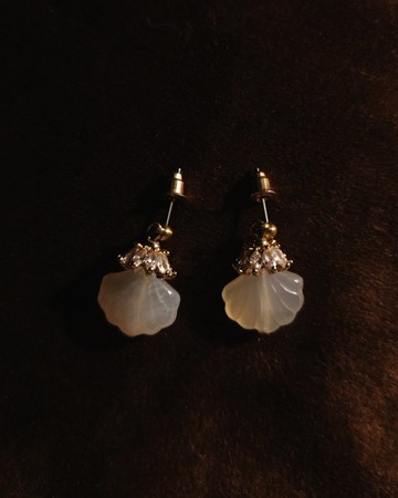 貝形瑪瑙短耳環 【限量】