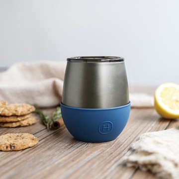 美國HYDY雙層隨行保溫杯 | 海軍藍-鈦灰 240ml