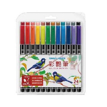 【SIMBALION 雄獅文具】35彩艷筆 彩色筆 彩豔筆 24色 / 組 BP-35/24