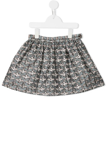 Hucklebones London - graphic-print flared skirt - kids - Polyester/Acetate - 2 yrs - Blue