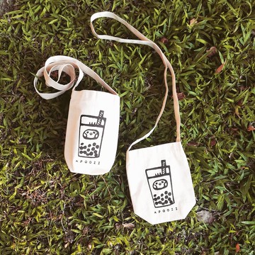 珍珠奶茶 帆布 肩揹款 飲料袋
