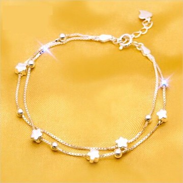 925純銀手鍊 手環-秀氣甜美星星造型七夕情人節禮物女飾品73dp17【獨家進口】【米蘭精品】
