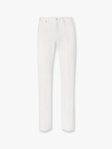 Regular fit denim trouser with ff logo embroidery - FENDI - gender_Man