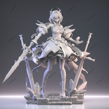 【台灣出貨】✨免運 明日方舟 萊萬汀 手辦 模型 GK白模 3d打印 擺件 diy白模