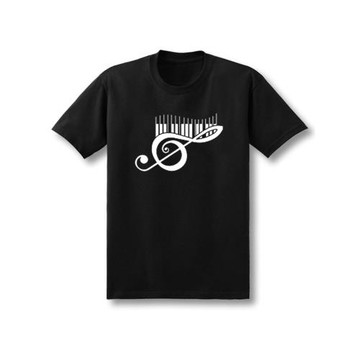 春夏黑白鋼琴鍵音樂周邊純棉短袖t恤男裝音符音樂符號大碼衣服