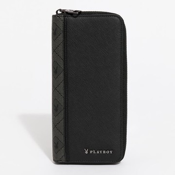 PLAYBOY - 拉鍊長夾  Black Knight系列 - 黑色