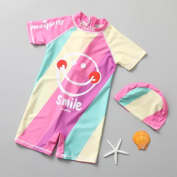 兒童泳衣女孩女童ins新款中小童泳裝寶寶連體防曬速干溫泉游泳衣