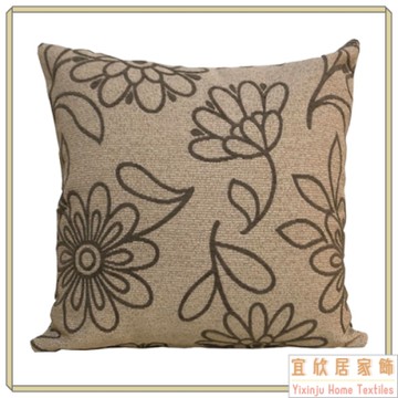 【宜欣居傢飾】太陽花語-沙發絨布抱枕50*50cm -麻灰 (枕套含枕芯2入) 台灣製