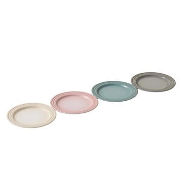LE CREUSET -瓷器悠然恬靜系列沙拉盤組22cm-4入 (蛋白霜/貝殼粉/海洋之花/迷霧灰)
