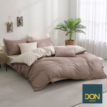 DON極簡生活-米契爾-米 單人三件式200織精梳純棉被套床包組