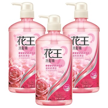 Kao 花王 洗髮精 溫和柔潤 適用中/乾性髮質 玫瑰香氣  750ml  3瓶