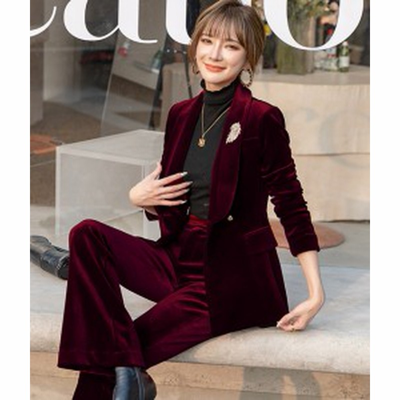 パンツスーツ スーツ シングルジャケット ストレートパンツ ベルベット 入学式 卒業式 ママスーツ 個性的 おしゃれ パンツドレス 大きい 通販 Lineポイント最大8 0 Get Lineショッピング