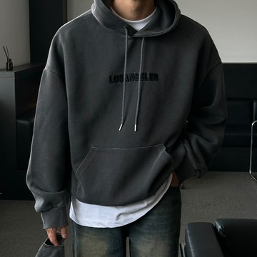 正韓質感堅挺水洗棉字母刺繡連帽T恤 3色 YUPPIE 預購商品 0930