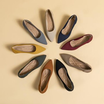 一腳蹬透氣軟底編織粗跟王妃鞋