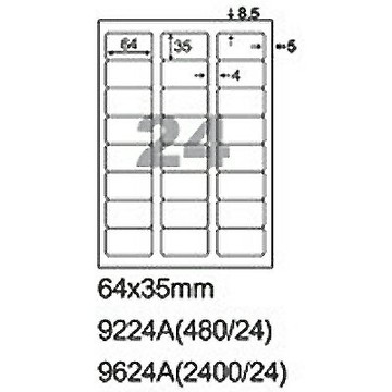 【文具通】9624A影印自黏標籤貼紙24格切圓角64x35mm 100入 P1410388【APP滿額下單4%點數(單一帳號最高1000點)】7/31止