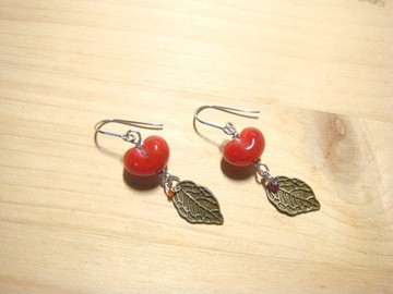 柚子林琉璃 - 相思 - 耳環款  (可改夾式)