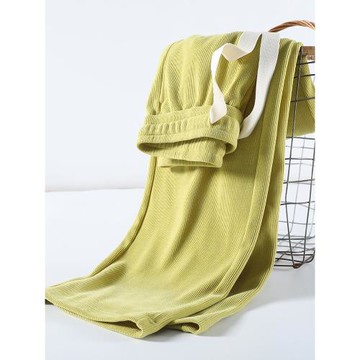 高腰顯瘦加絨針織直筒休閑闊腿褲