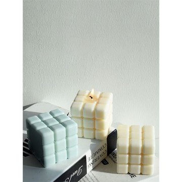 2024新款創意魔方香薰蠟燭硅膠模具 手工DIY翻糖慕斯蛋糕香薰石膏