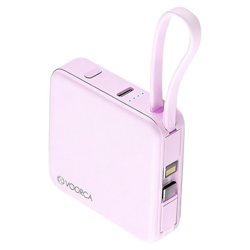 VOORCA 自帶雙線迷你行動電源 10000mAh  紫色  D928