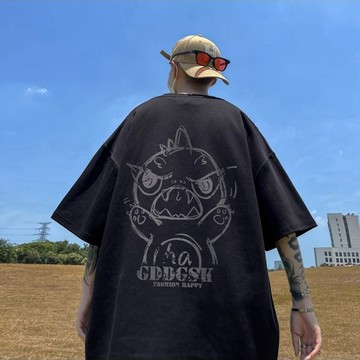 【現貨隔日達】280g重磅短袖t恤男女夏季純棉t恤印花t恤男生衣服潮牌美式上衣加大碼復古風oversize t恤短袖上衣