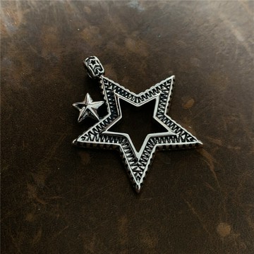 小寶s925純銀獨特復古星星五角星吊墜女僅吊墜項鏈掛墜項墜高級感