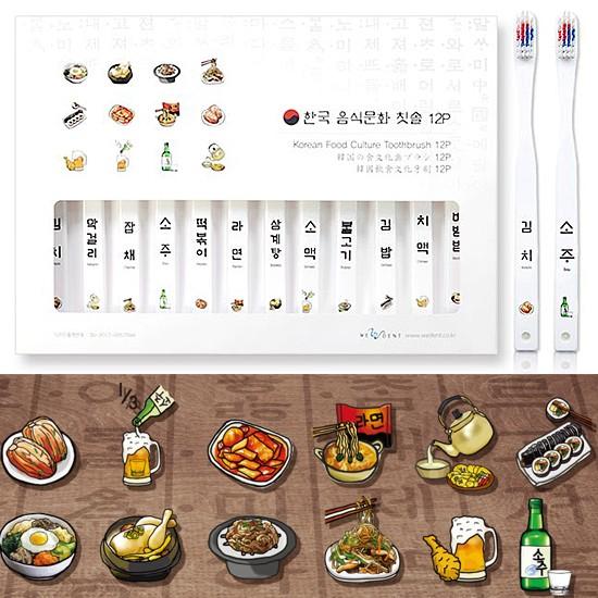 韓国の食文化歯ブラシ　12本セット　[面白い][おもしろ][お土産][プレゼント]