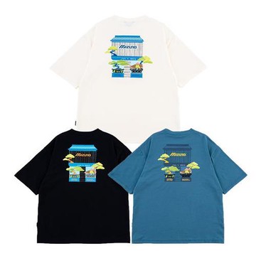 Mizuno 美津濃 短袖上衣 男裝 印花 米白/黑/藍【運動世界】D2TAC00303/D2TAC00309/D2TAC00315